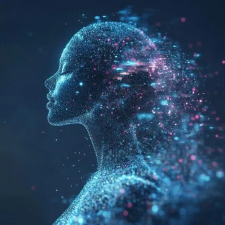 Abstract illustration representing a Nudify AI image-generation workflow