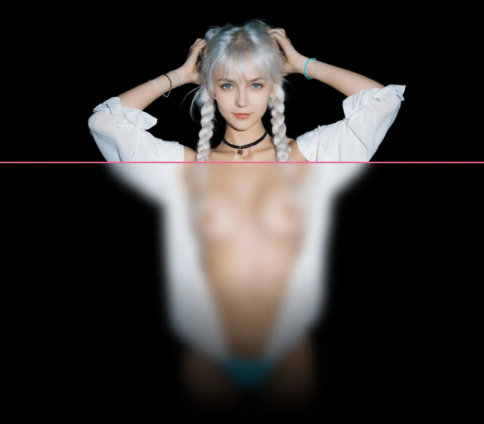 Fictional adult AI companion artwork illustrating an independent Dondi AI review