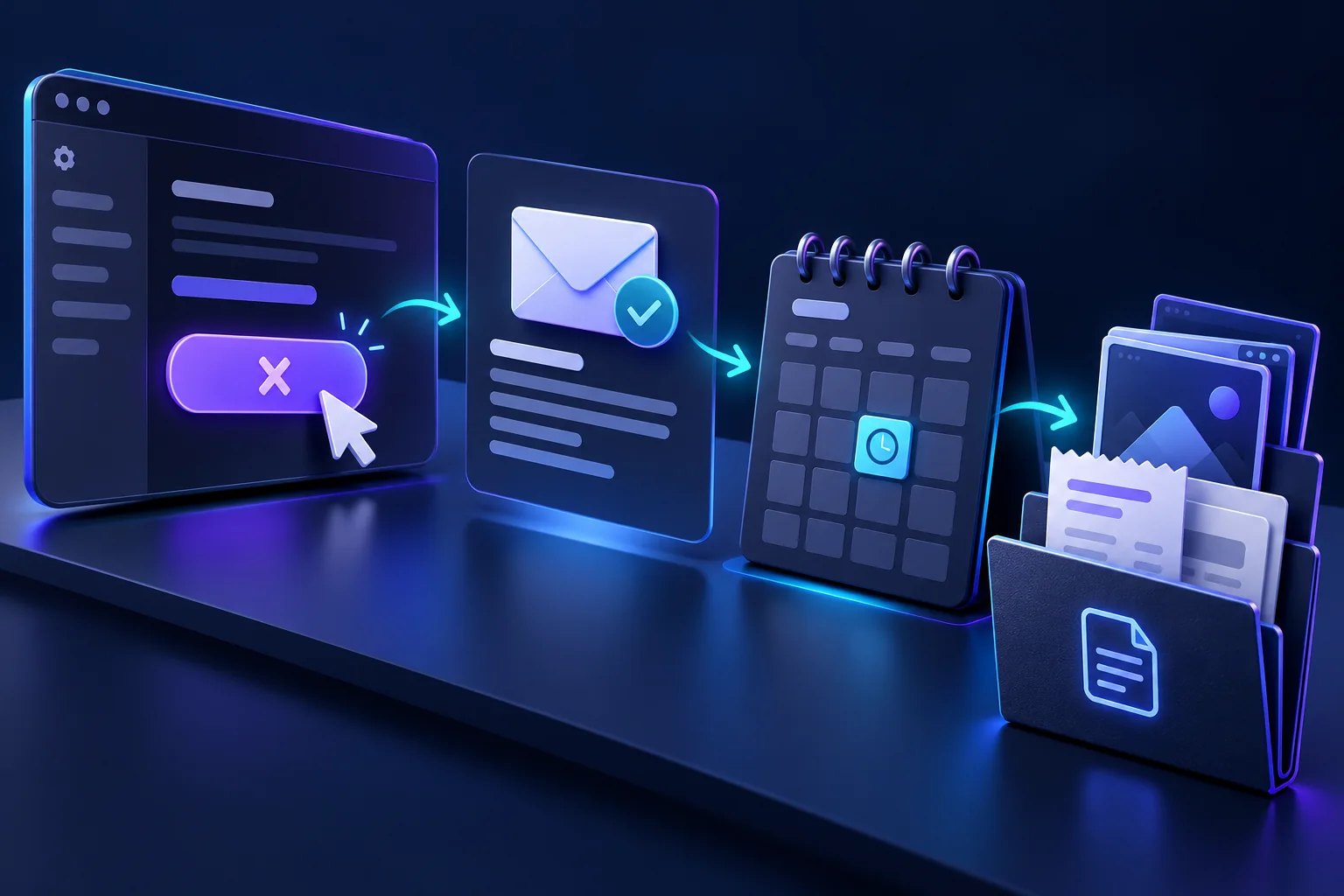 Cancellation control connected to confirmation, effective date, receipt and saved evidence records.