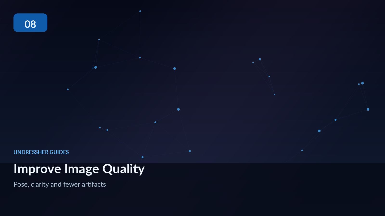 Guide cover about source quality: pose, sharpness, background and fewer artifacts