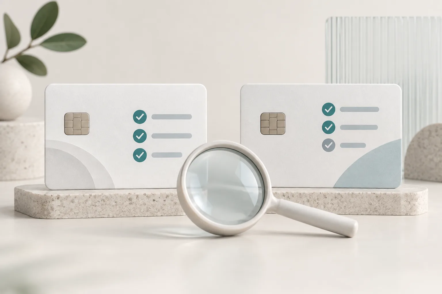 Two access cards with different checklists for reviewing plan conditions.