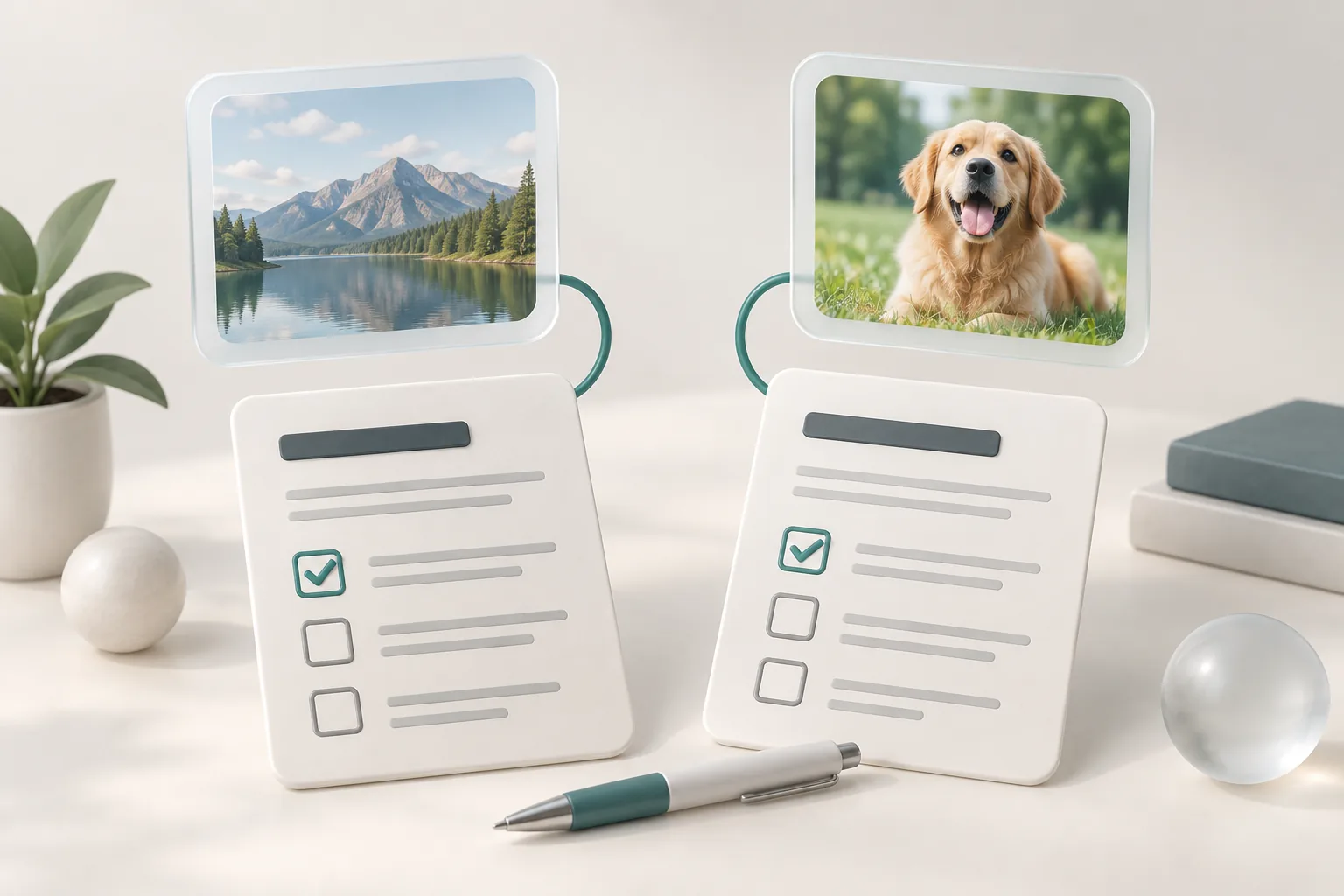 Separate permission forms illustrating that each image use requires consent.