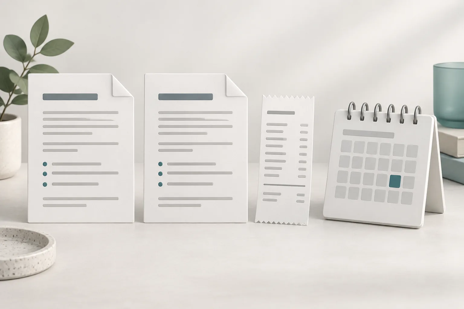 Terms documents, receipt and calendar for comparing billing and privacy claims.